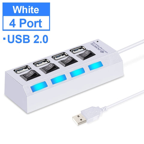 USB Hub 3.0 USB Splitter Multi USB 2.0 Hub Multiple 4/7 Port Hab Splitters With Power Adapter Computer Accessories Hub For PC