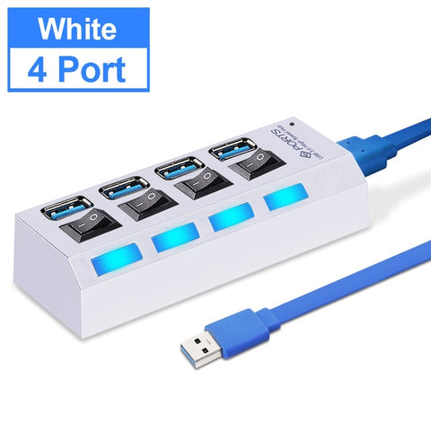 USB Hub 3.0 USB Splitter Multi USB 2.0 Hub Multiple 4/7 Port Hab Splitters With Power Adapter Computer Accessories Hub For PC