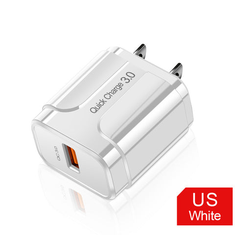 3A Quick Charge 3.0 USB Charger EU Wall Mobile Phone Charger Adapter for iPhone X MAX 7 8 QC3.0 Fast Charging for Samsung Xiaomi