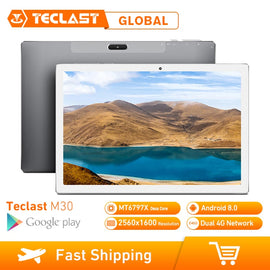 Teclast M30 4GB RAM 128GB ROM 10.1 Inch Tablet PC Android 8.0 2560 x 1600 MT6797 X27 Deca Core  4G Phone Tablet PC  7500mAh GPS