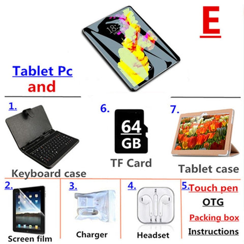 10.1 inch 3G 4GLTE Phone Call Tablets Octa Core Tablet pc Android 9.0 Tablet 4G ram+64G rom WiFi GPS Dual SIM pc tablet FM GPG