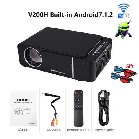VIVICINE 1280x720p Portable HD Projector,Option Android 7.1 HDMI USB 1080p Home Theater Proyector WIFI Mini Led Beamer