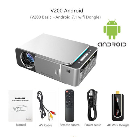 VIVICINE 1280x720p Portable HD Projector,Option Android 7.1 HDMI USB 1080p Home Theater Proyector WIFI Mini Led Beamer