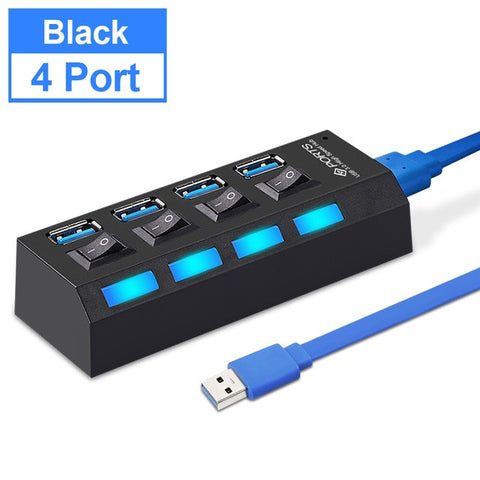 USB Hub 3.0 USB Splitter Multi USB 2.0 Hub Multiple 4/7 Port Hab Splitters With Power Adapter Computer Accessories Hub For PC