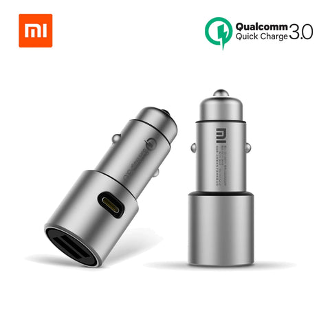 Original Xiaomi Car Charger Mi Quick Charge 18W QC 3.0 Dual USB  Max 36W 5V/3A 9V 2A Metal For iPhone Samsung Huawei oppo vivo