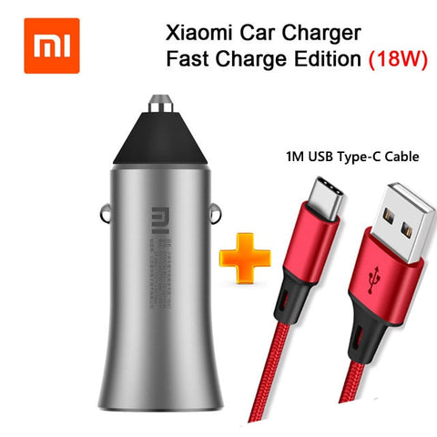 Original Xiaomi Car Charger Mi Quick Charge 18W QC 3.0 Dual USB  Max 36W 5V/3A 9V 2A Metal For iPhone Samsung Huawei oppo vivo