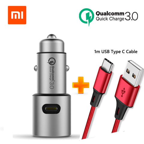 Original Xiaomi Car Charger Mi Quick Charge 18W QC 3.0 Dual USB  Max 36W 5V/3A 9V 2A Metal For iPhone Samsung Huawei oppo vivo