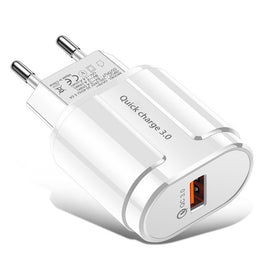 GTWIN 3A Quick Charger USB Charger EU Wall Mobile Phone Charger Adapter for iPhone 11 Pro QC3.0 Fast Charging for Samsung Xiaomi
