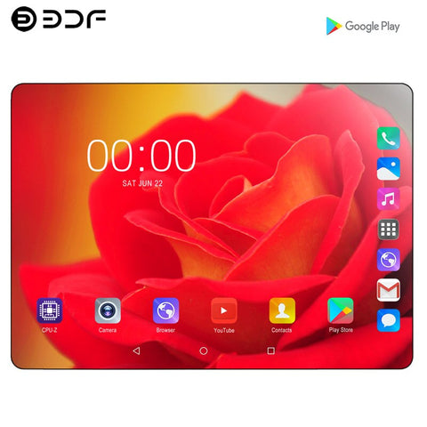 2.5D Tempered Glass 10.1 inch Tablet PC 4G/3G Phone Call Android 9.0 Ten Core 8GB/128GB Wi-Fi Bluetooth 8.0 MP Support Tablet PC