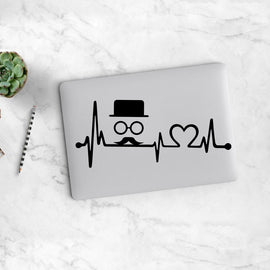 Modern ECG Vinyl Decal Laptop Stickers Sticker Ordinateur Portable Art Decal