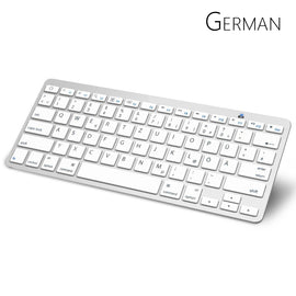 German Arabic Bluetooth Keyboard with QWERTZ Layout Wireless Keyboard for Apple iPad iPhone Samsung Ordinateur Portable