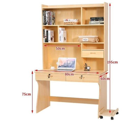 Bureau Meuble Dobravel Tafelkleed Support Ordinateur Portable Retro Wood Mesa Stand Computer Laptop Table With Bookcase