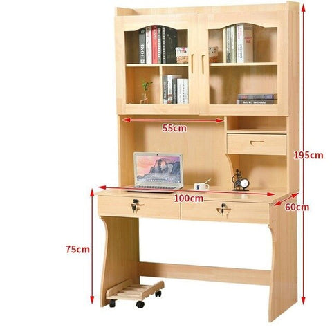 Bureau Meuble Dobravel Tafelkleed Support Ordinateur Portable Retro Wood Mesa Stand Computer Laptop Table With Bookcase