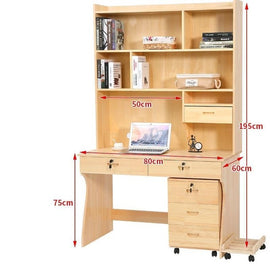 Bureau Meuble Dobravel Tafelkleed Support Ordinateur Portable Retro Wood Mesa Stand Computer Laptop Table With Bookcase