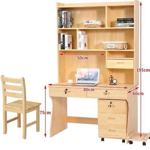 Bureau Meuble Dobravel Tafelkleed Support Ordinateur Portable Retro Wood Mesa Stand Computer Laptop Table With Bookcase