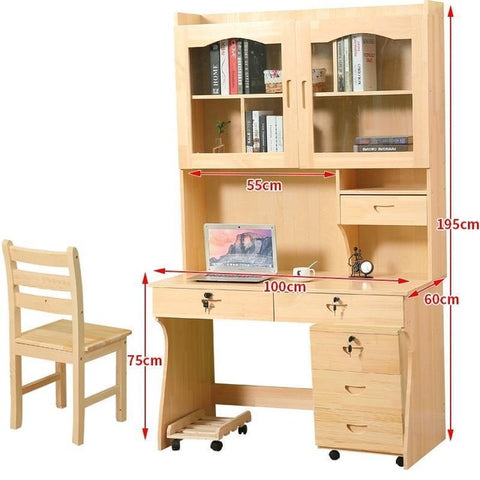 Bureau Meuble Dobravel Tafelkleed Support Ordinateur Portable Retro Wood Mesa Stand Computer Laptop Table With Bookcase